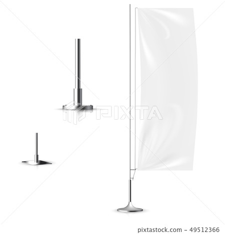 Realistic white banner flag 3d mockup.  49512366