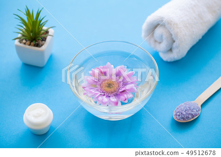 Spa. Sea Salt Grind On Wooden Light Blue Shabby Table Wooden Spoon. Kitchen And Cosmetic Healthy Spa. Sea Salt Grind On Wooden Light Blue Shabby Table Wooden Spoon. Kitchen And Cosmetic Healthy 49512678