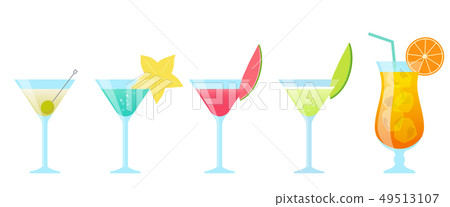 熱帶汁雞尾酒例證集合 49513107