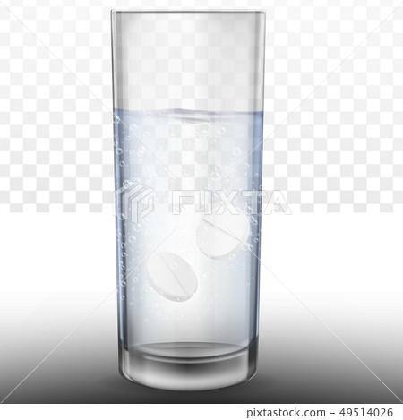 Effervescent tablets in glass of water Effervescent tablets in glass of water 49514026