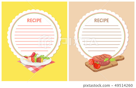 Recipe Menu Mockup with Food Ingredients on Plate 49514260