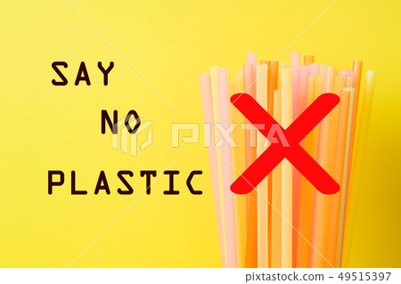 Abstract a colorful of plastic straws used  49515397