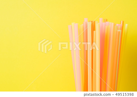 Abstract a colorful of plastic straws used  49515398