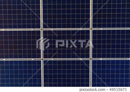 Aerial drone view on photovoltaic panels on solar 49515671