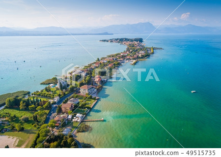Aerial view on Sirmione sul Garda. Aerial view on Sirmione sul Garda. 49515735