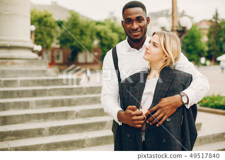 businesswoman with partner in a city 49517840