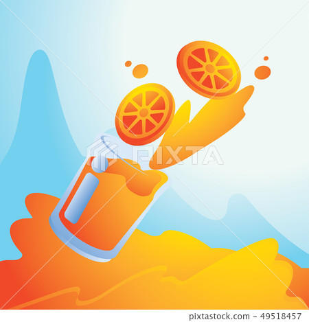 summer splash with orange juice background summer splash with orange juice background 49518457