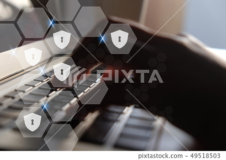 A shield and keyhole in hexagonal virtual screen A shield and keyhole in hexagonal virtual screen 49518503