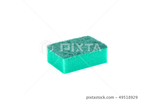 Kitchen green sponge isolated on white background. Kitchen green sponge isolated on white background. 49518929