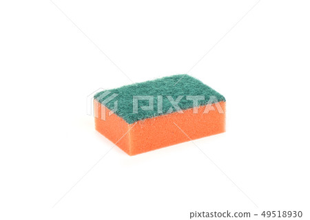 Kitchen orange sponge isolated on white Kitchen orange sponge isolated on white 49518930