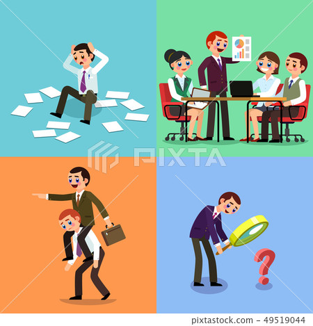 Set of business illustration. Working men and women. Set of business illustration. Working men and women. 49519044
