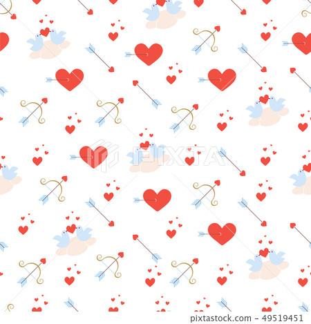 Valentines day  pattern with birds 49519451