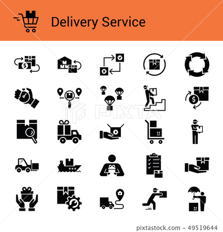 Fast delivery logistic icons big set in flat style. 49519644