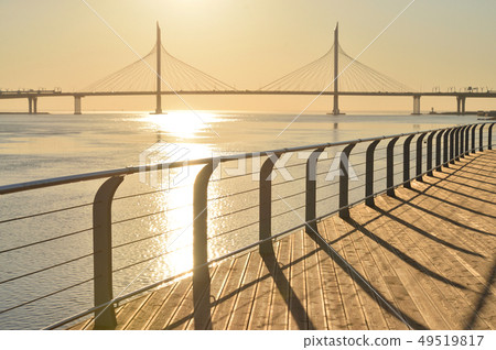 Cable bridge in Saint Petersburg. Cable bridge in Saint Petersburg. 49519817