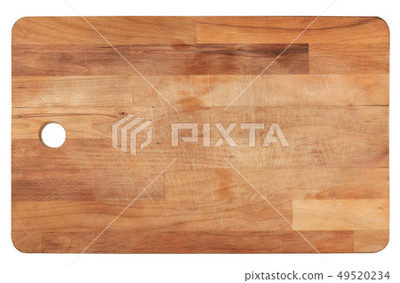 kitchen wooden cutting board on white 49520234