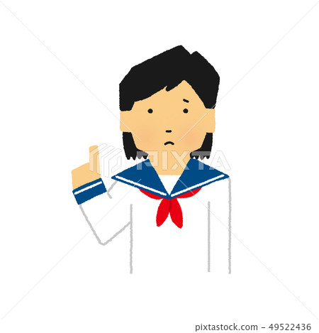Students, women, middle and high school students, advice, POP, trouble, trouble, upper body (simple touch) Students, women, middle and high school students, advice, POP, trouble, trouble, upper body (simple touch) 49522436