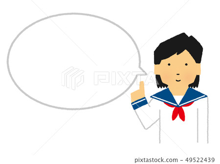 Students, women, middle and high school students, POP, upper body, balloon, speech balloon, large version (simple touch) Students, women, middle and high school students, POP, upper body, balloon, speech balloon, large version (simple touch) 49522439