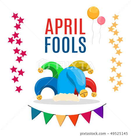 April Fools Day text and funny illustration EPS 10 vector for greeting card, ad, promotion, poster 49525145