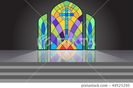 colorful windows in the temple - Stock Illustration [49525295] - PIXTA