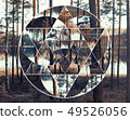 Geometric collage with the lake and nordic forest 49526056