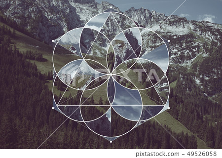 Geometric collage with the mountains 49526058