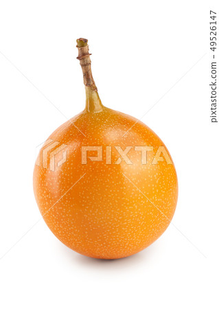 Granadilla or yellow passion fruit isolated on white background 49526147