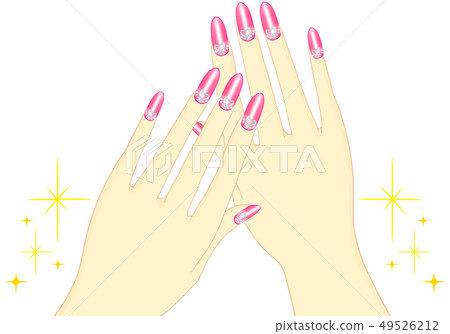 雙手女指甲粉色心型設計(閃粉) 雙手女指甲粉色心型設計(閃粉) 49526212