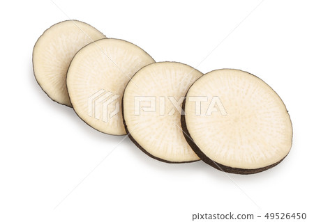 slices Black radish isolated on white background slices Black radish isolated on white background 49526450