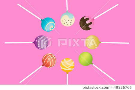 pop cake on the pink background pop cake on the pink background 49526765