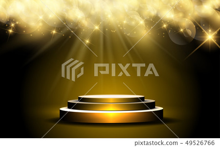 golden podium with golden light abstract backgroun 49526766