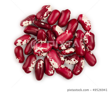red kidney bean isolated on white background. Top view. Flat lay 49526941