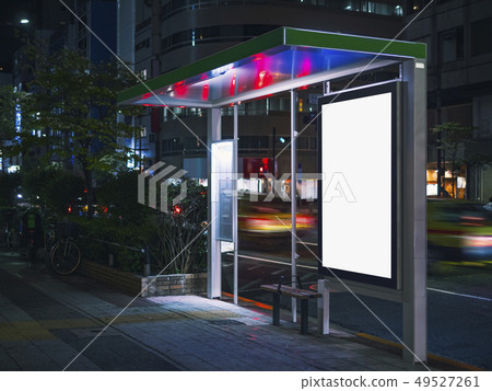 Mock up Banner board Bus stop Media advertisement Mock up Banner board Bus stop Media advertisement 49527261