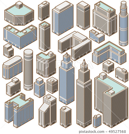 Illustration of various buildings Illustration of various buildings 49527568