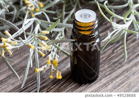 A bottle of helichrysum essential oil with 49528688