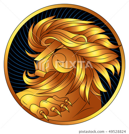 Leo, A Golden Zodiac Sign, Vector Horoscope Symbol - Stock Illustration ...