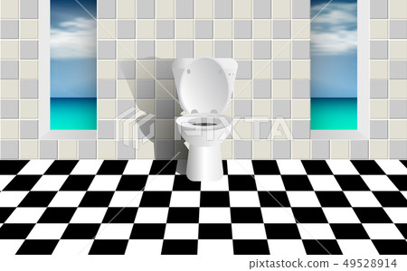 Beach bathroom interior decoration	 49528914