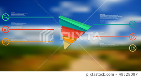 3D illustration infographic template with embossed 49529097