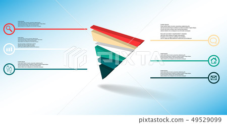 3D illustration infographic template with embossed 49529099