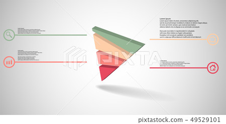 3D illustration infographic template with embossed 49529101