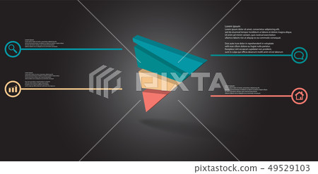 3D illustration infographic template with embossed 49529103