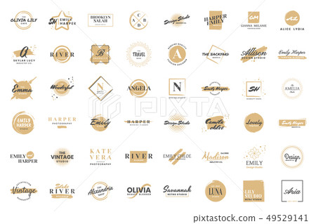 Feminine Vintage Retro Vector Logo for banner Feminine Vintage Retro Vector Logo for banner 49529141