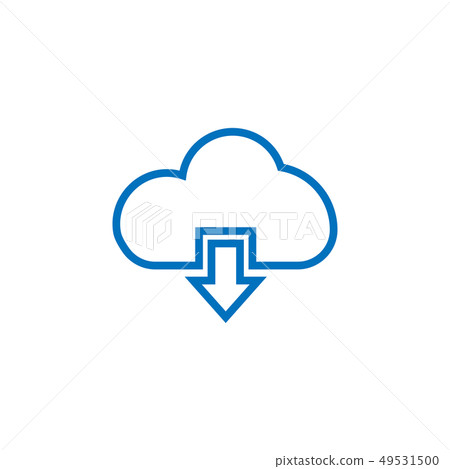 Cloud download icon graphic design template vector - Stock Illustration ...