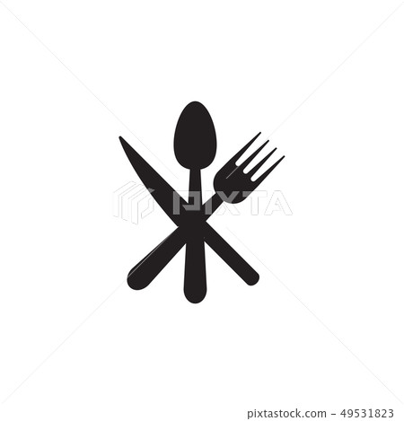 Spoon, knife, fork icon graphic design template - Stock Illustration ...