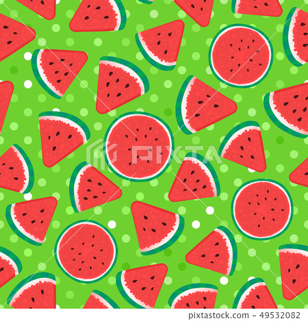 Seamless pattern surface Vector Watermelon pieces 49532082