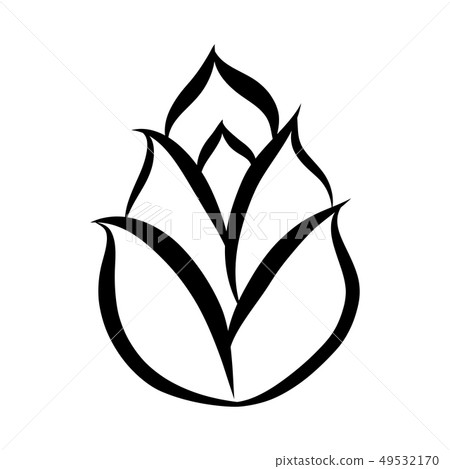 lotus icon isolated illustration on white 49532170