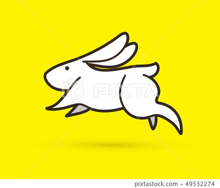 White Rabbit jumping graphic vector 49532274