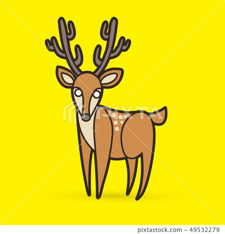 Deer standing graphic vector 49532279