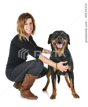 rottweiler and woman 49534354