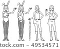 Bunny Girl Campaign Girl Standing (Line Art) 49534571