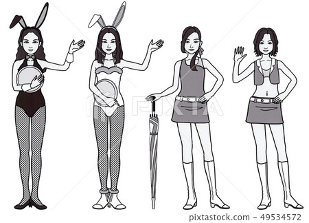 Bunny Girl Campaign Girl Standing (Monochrome) 49534572